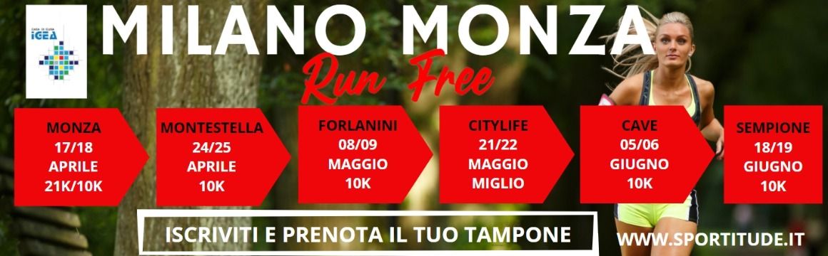 Tamponi Milano & Monza Run Free Tour 2021